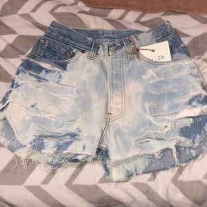 Levi’s 501 Bleached Distressed Jean Shorts